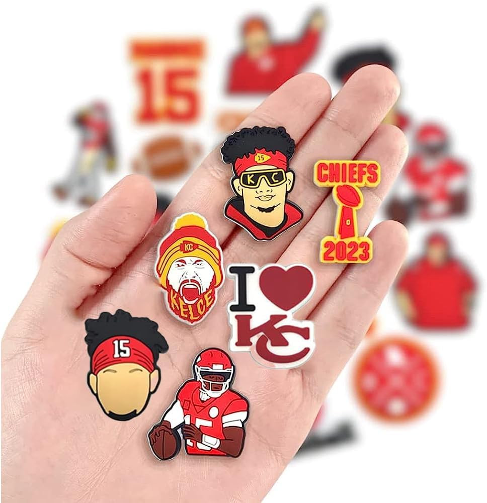 10PC Shoe Charms for crocs clogs Decoration, Team Charms for Chiefs sports fans | Amazon (US)