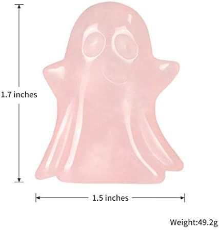 Artistone 1.7" Rose Quartz Crystal Halloween Ghost Decor Figurine Statue,Hand Carved Gemstone Rei... | Amazon (US)
