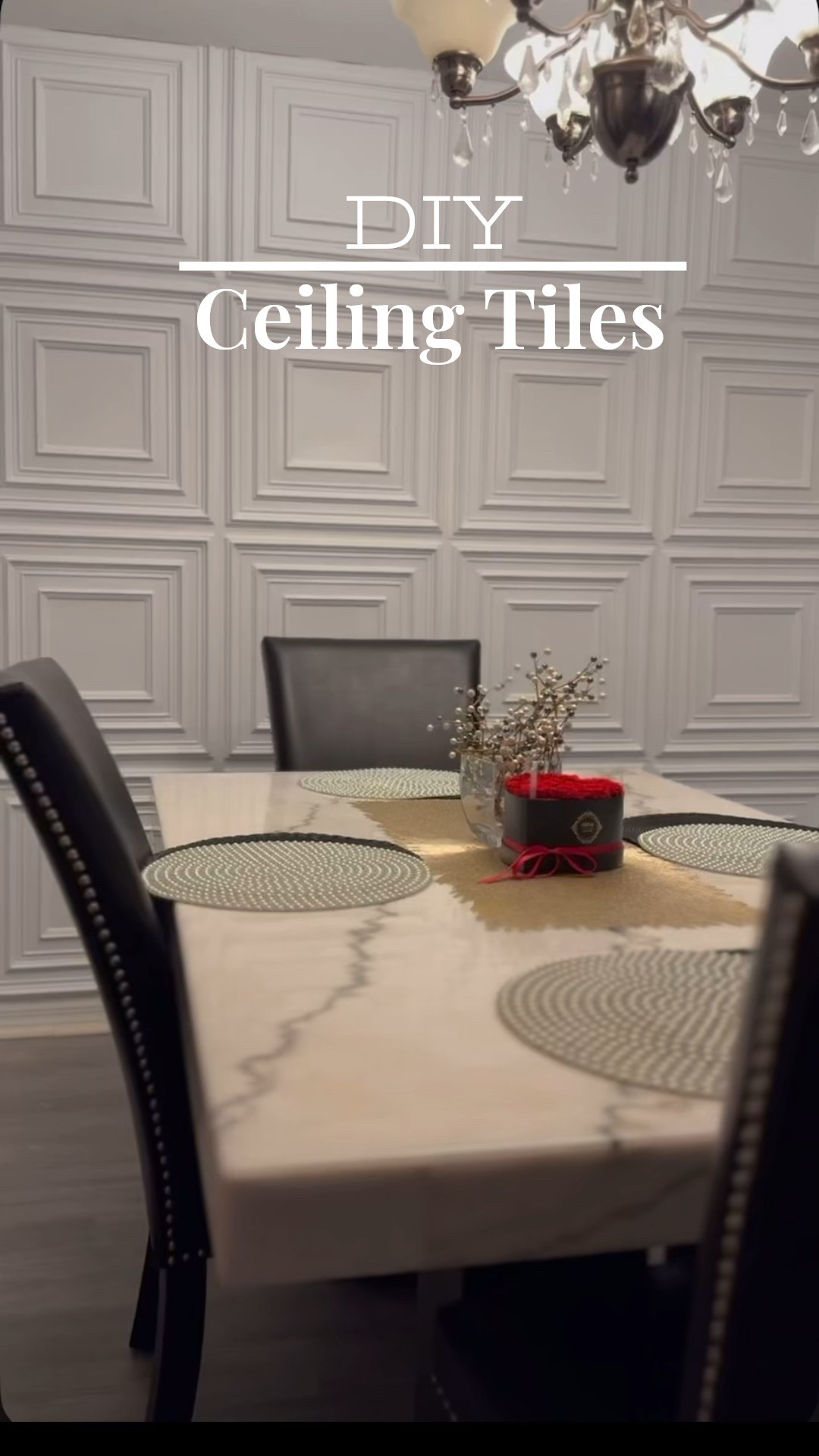 Turn your dining room into a showstopper ✨ These ceiling tiles make the perfect accent wall, adding texture, depth, and a touch of glam. #DiningRoomGoals #DIYHomeDecor #AccentWallInspo

#LTKHome #LTKU