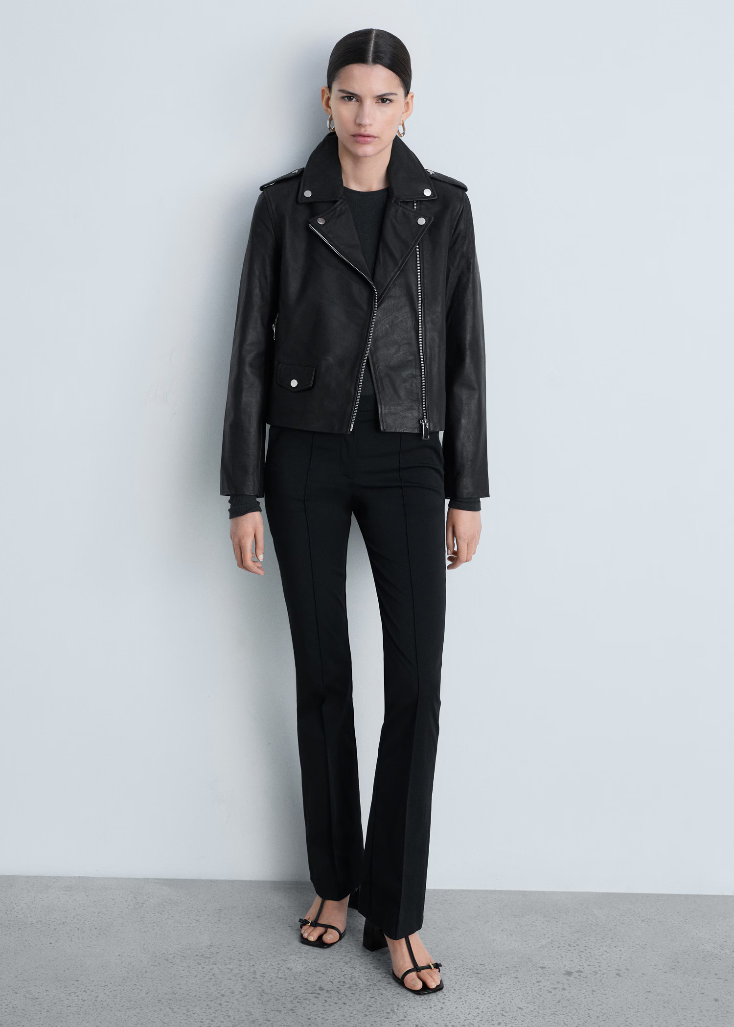 Leather biker jacket - Women | MANGO United Kingdom | MANGO (UK)