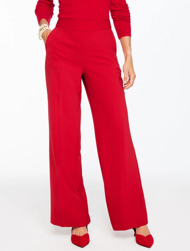 Wide Leg Polished Crepe Pants | Talbots