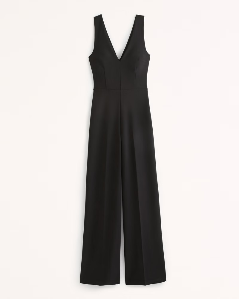 Plunge Crepe Jumpsuit | Abercrombie & Fitch (US)