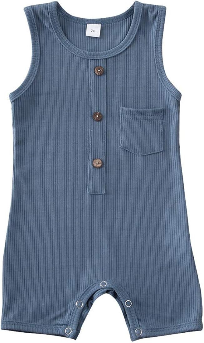 iddolaka Newborn Summer Baby Boy Girl Rompers Bodysuit Jumpsuit Playsuit One Piece Outfit Clothes | Amazon (US)