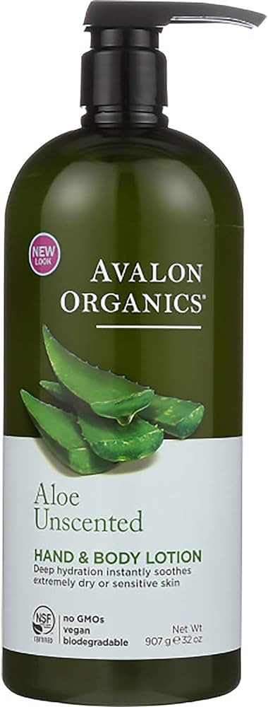 Avalon Organics Hand & Body Lotion, Aloe Unscented, 32 Oz | Amazon (US)
