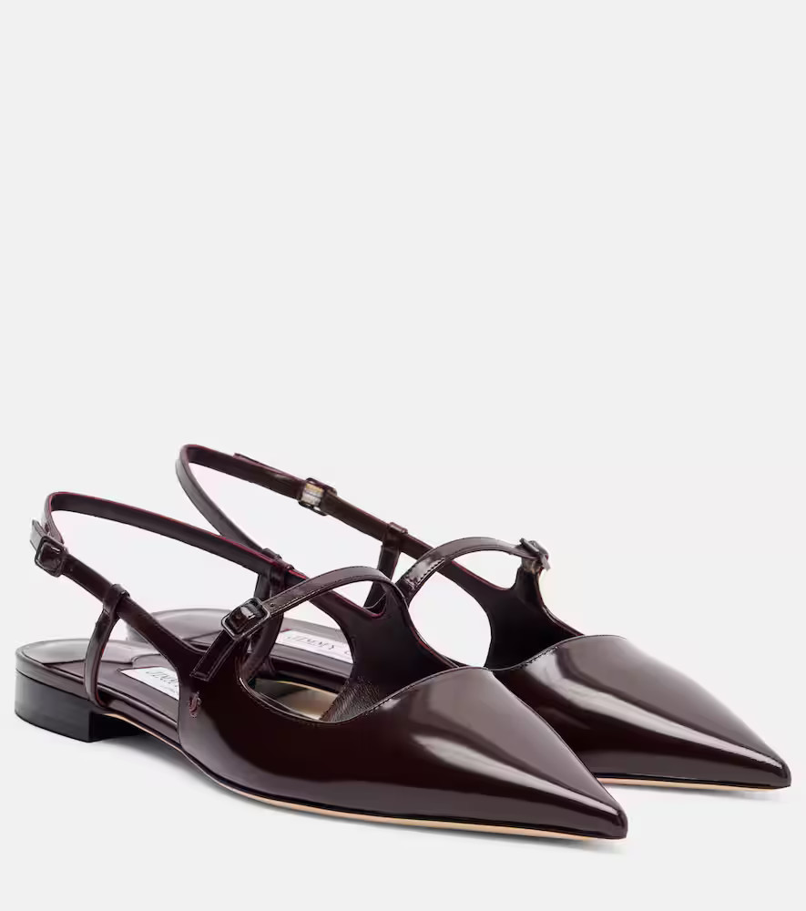 Jimmy Choo Didi patent leather slingback flats | Mytheresa (UK)