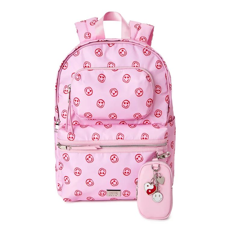 Madden NYC Women’s Modular Zipper Backpack Pink Smiley | Walmart (US)