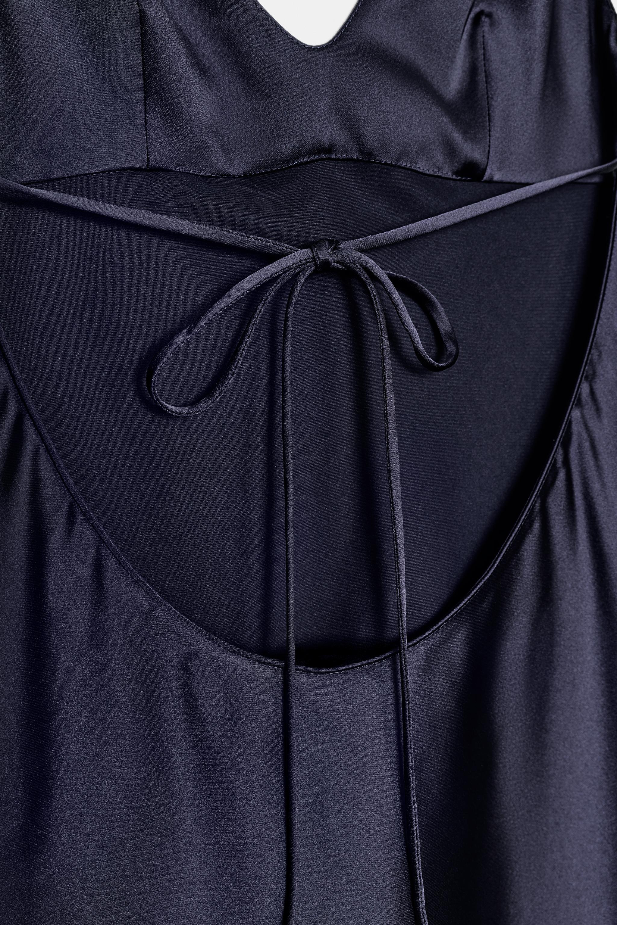 ASYMMETRIC SATIN LACE DRESS | Zara UK