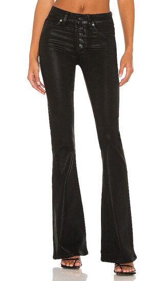 High Rise Lou Lou With Exposed Buttonfly in Black Fog Luxe Coating | Revolve Clothing (Global)