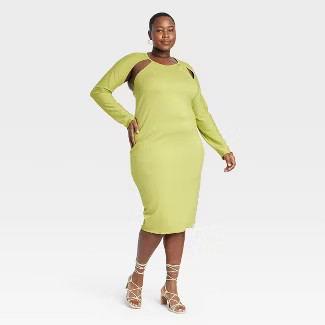 Black History Month Target x Sammy B Women's Long Sleeve Cut Out Bodycon Dress - Green | Target
