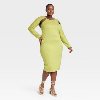 Black History Month Target x Sammy B Women's Long Sleeve Cut Out Bodycon Dress - Green | Target