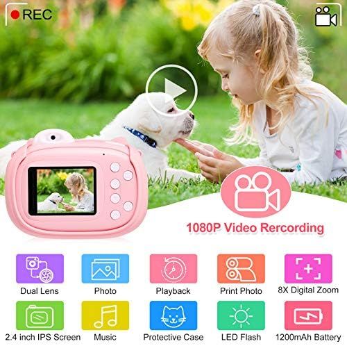 Instant Camera for Kids Camera for Girls 40MP Kids Digital Camera, 2.4" Screen Toddler Camera Kid... | Amazon (US)