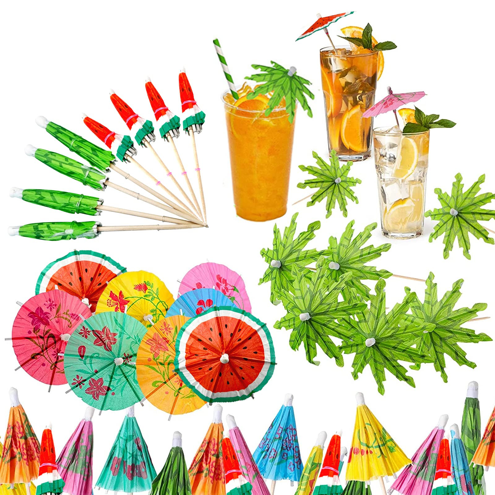 Drink Umbrella,50Pcs Cocktail Umbrella,Cupcake/Fruit Plate/Cocktail Decor Mini Umbrellas For Drin... | Amazon (US)
