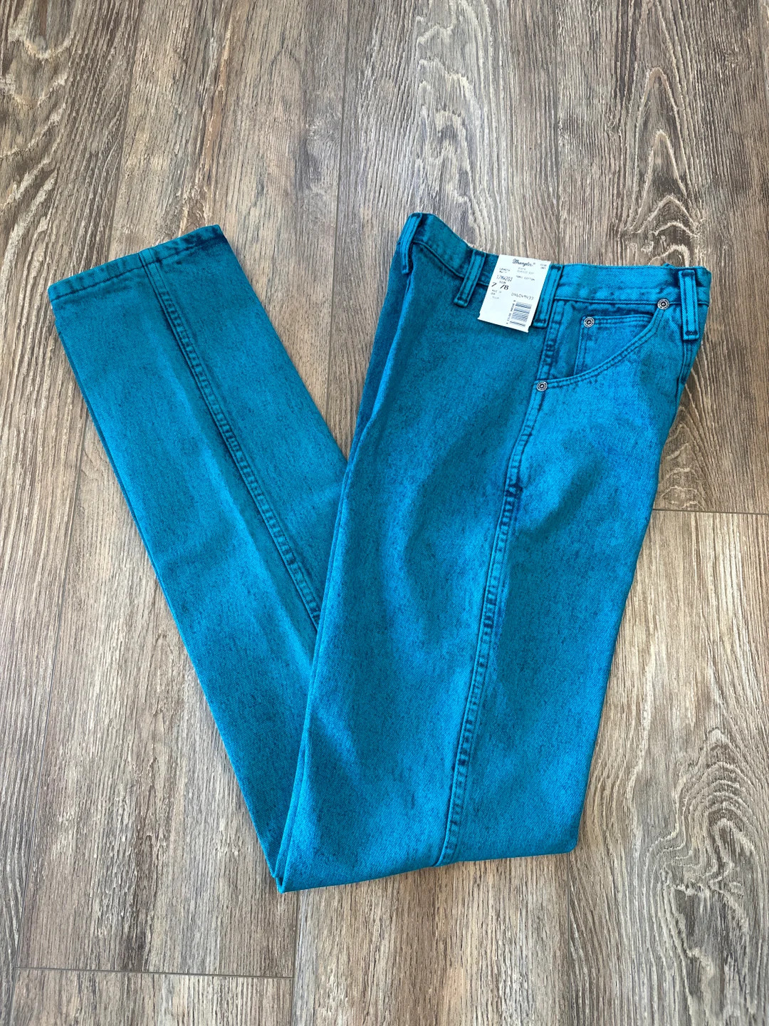NWT Wrangler Vintage Women's Silverlake Riata Bright TURQUOISE With a Dark Blue Wash Jeans Size 7... | Etsy (US)
