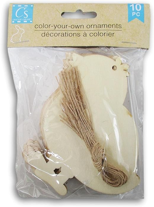 Easter Wood Shape Cutout Ornament Craft Color-Your-Own - 10 Piece (Chick) | Amazon (US)