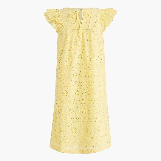 Eyelet flutter-sleeve mini dress | J.Crew Factory