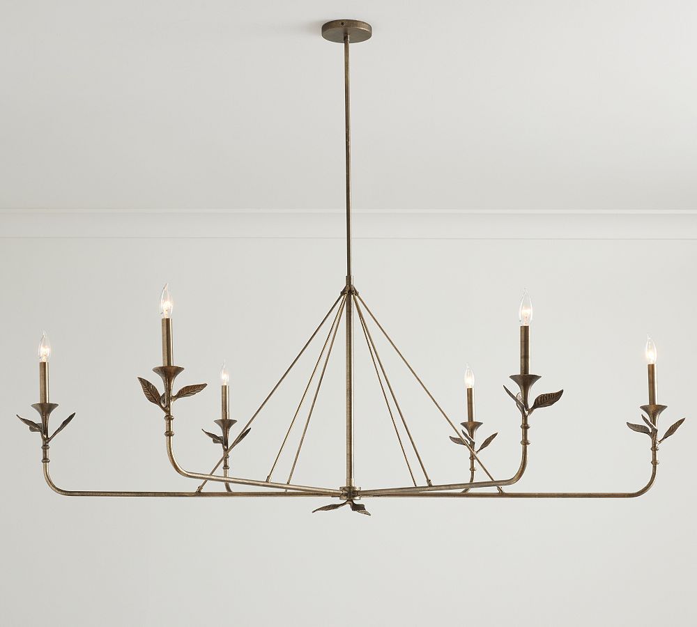 Botanical Forged Iron Chandelier | Pottery Barn (US)