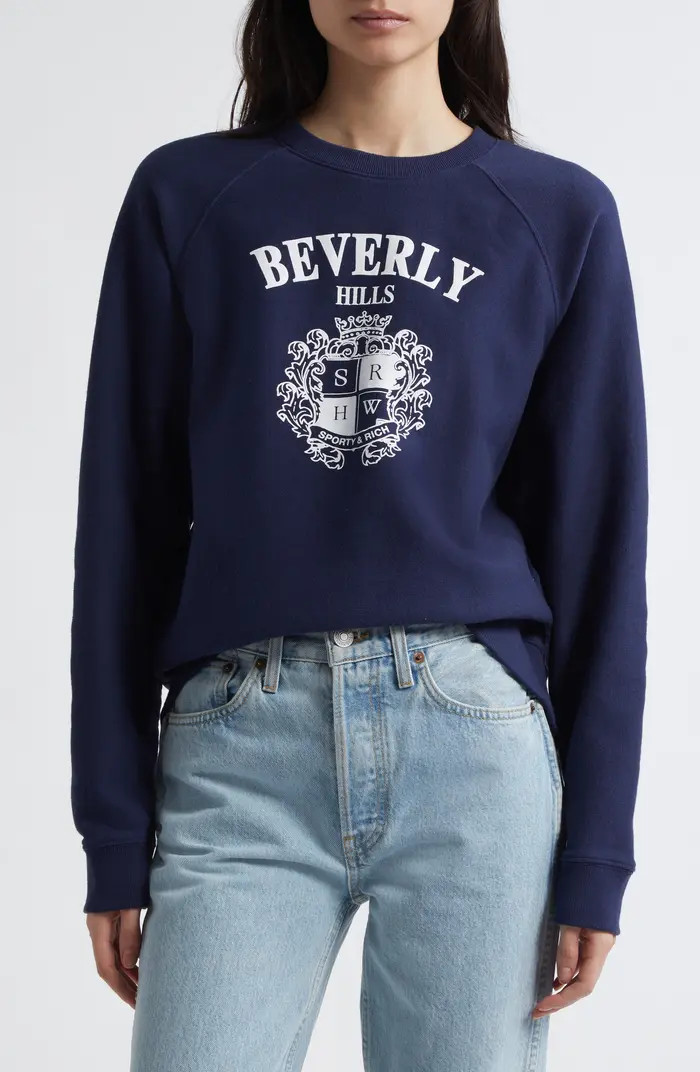 Sporty & Rich Beverly Hills Crest Graphic Sweatshirt | Nordstrom | Nordstrom