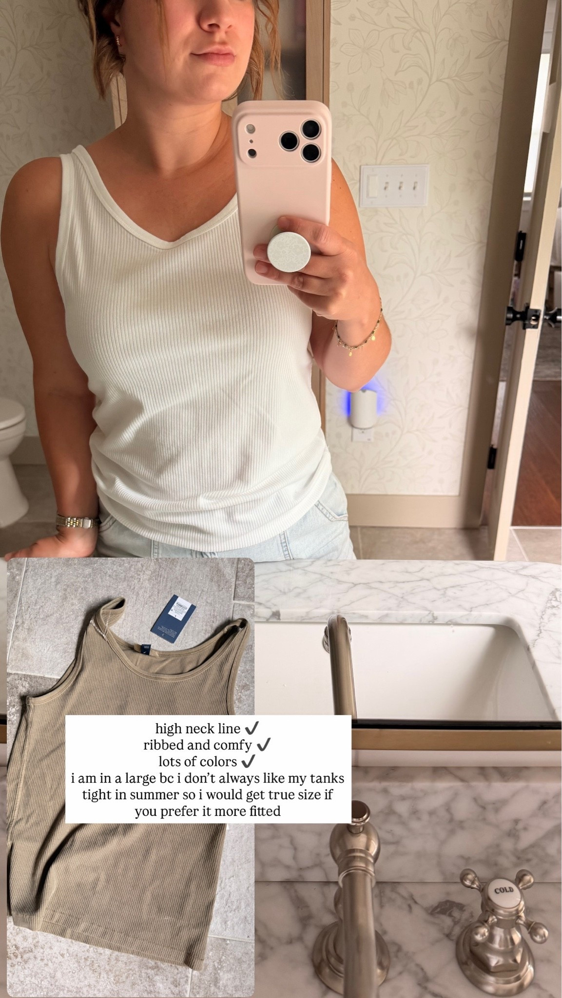love these new tanks from target. sooo comfy and not thin at all. i love a higher neck line and loose fitting

#LTKSaleAlert #LTKgrwm #LTKootd