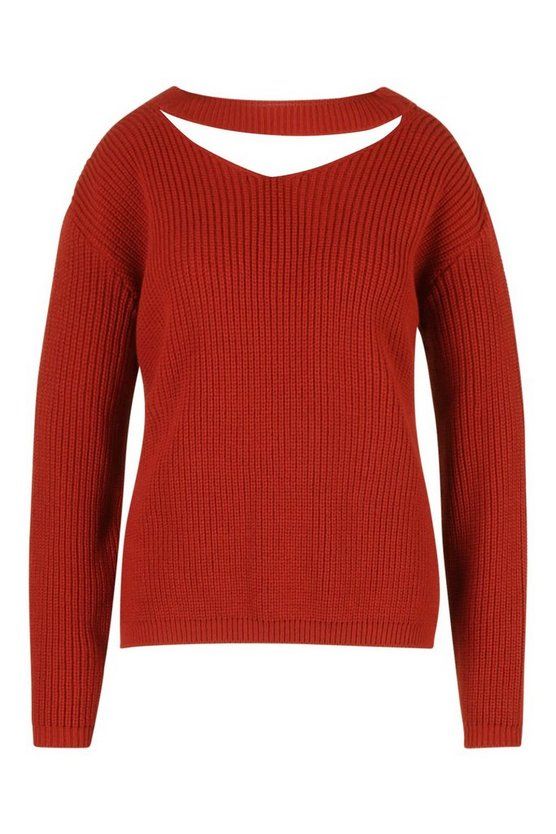 Plus Choker Side Split Sweater | Boohoo.com (US & CA)