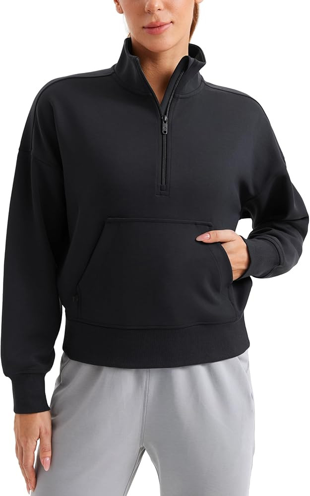 CRZ YOGA SoftAura Half Zip Sweatshirt for Women Long Sleeve Pullover Workout Casual Funnel Neck T... | Amazon (US)