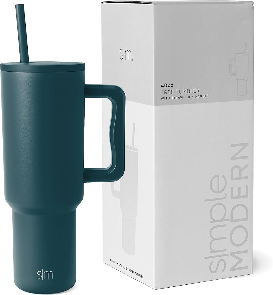 Simple Modern 40 oz Tumbler with Handle and Straw Lid | Insulated Cup Reusable Stainless Steel Wa... | Amazon (US)
