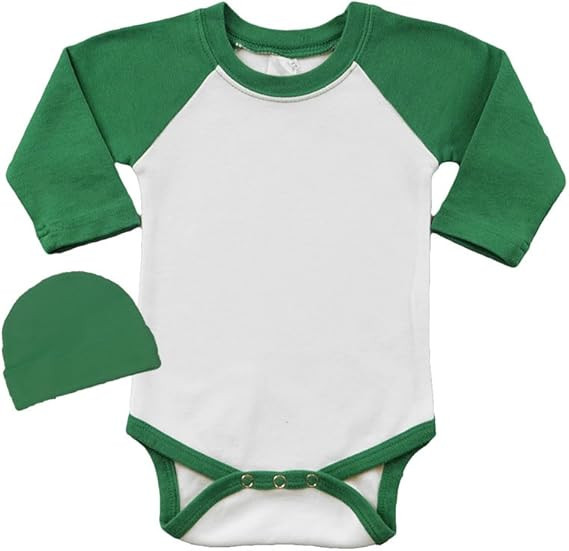 PandoraTees Long Sleeve Raglan Bodysuit and Cap Set | Amazon (US)