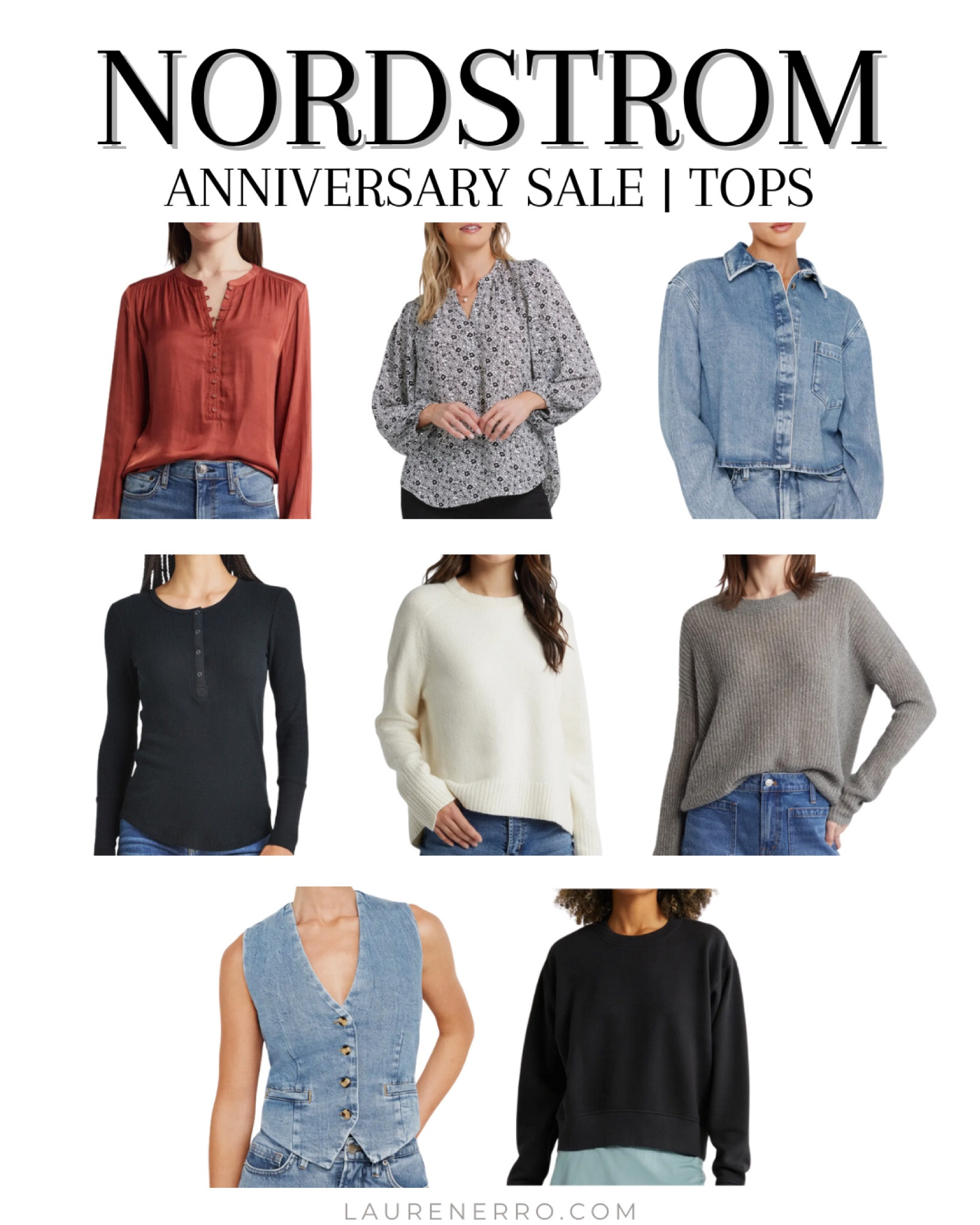 My favorite tops for the Nordstrom anniversary sale! 
.
.
.
Denim vest, good American, treasure and bond drape loose top, puff shoulder top, cropped denim shirt, thermal top, fall fashion, fleece sweatshirt, fall trends 
Follow my shop @lauren.erro on the @shop.LTK app to shop this post and get my exclusive app-only content!

#liketkit 
@shop.ltk
https://liketk.it/4Ks2s

#LTKSeasonal #LTKSummerSales #LTKStyleTip