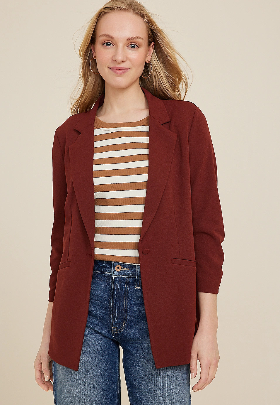 Ever Go One Button Blazer | Maurices