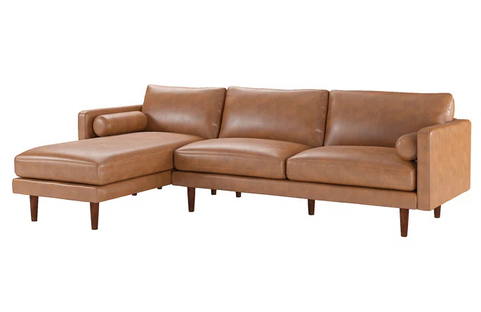 Sand & Stable Lilianna 112.1" Wide Faux Leather Left Hand Facing Sofa & Chaise | Wayfair | Wayfair North America