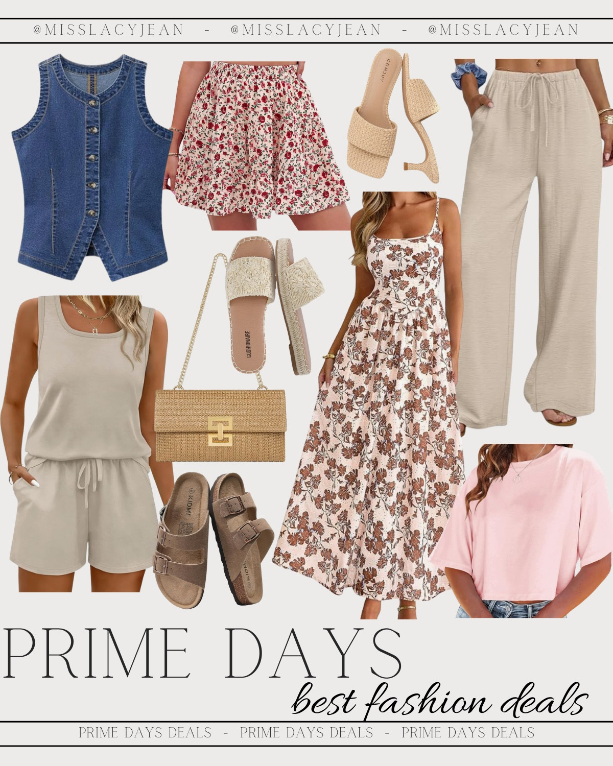 Prime Day fashion finds include basic tee, dress, linen pants, sandals, heeled sandals, matching set, skirt, and denim vest.

Looks for less, sale alert, prime days deals

#LTKootd #LTKSaleAlert #LTKSeasonal