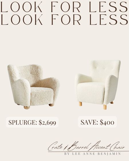 Crate & Barrel look for less Sherpa accent chair! 

#LTKhome #LTKSeasonal #LTKstyletip
