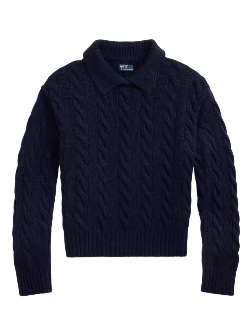 Polo Ralph Lauren cable-knit polo sweater - Blue | Farfetch Global