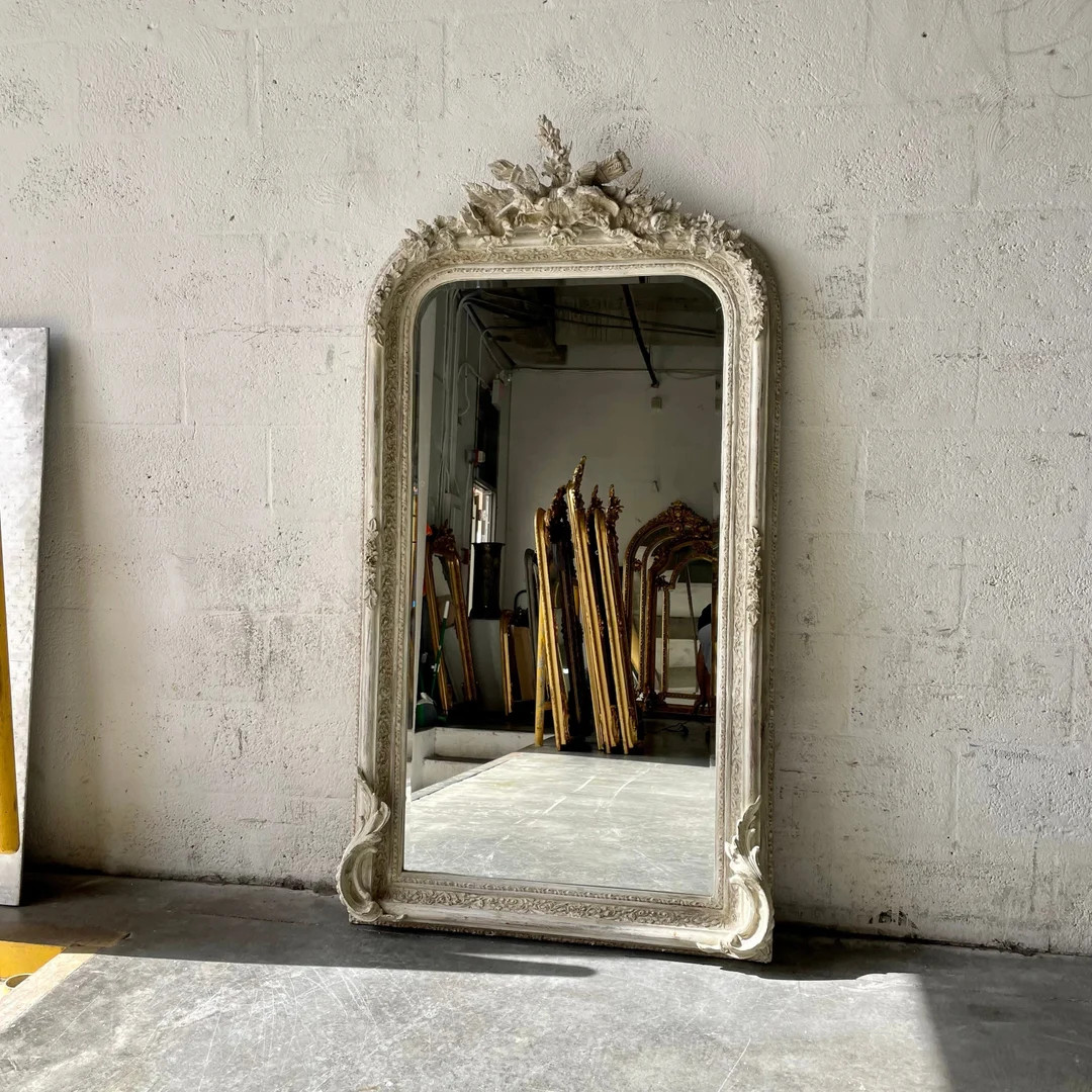 French Mirror in Stock Bone Color French Baroque Mirror Rococo Mirror Antique Mirror 5 Feet Tall ... | Etsy (US)