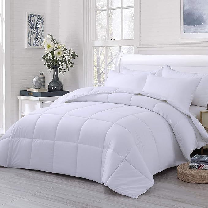 WhatsBedding Down Alternative Quilted Comforter - All Season White Lightweight Duvet Insert or St... | Amazon (US)