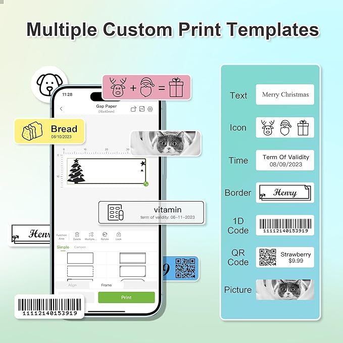 Label Maker Machine with Tape, P21 Bluetooth Label Printer, Wireless Mini Label Makers with Multi... | Amazon (US)