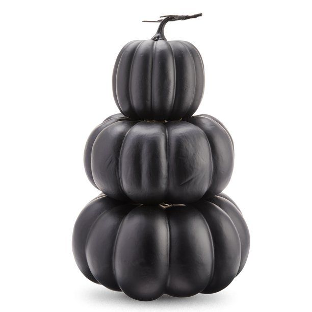 Way to Celebrate Harvest 22.5" Height Black Stack Pumpkin Decoration - Walmart.com | Walmart (US)