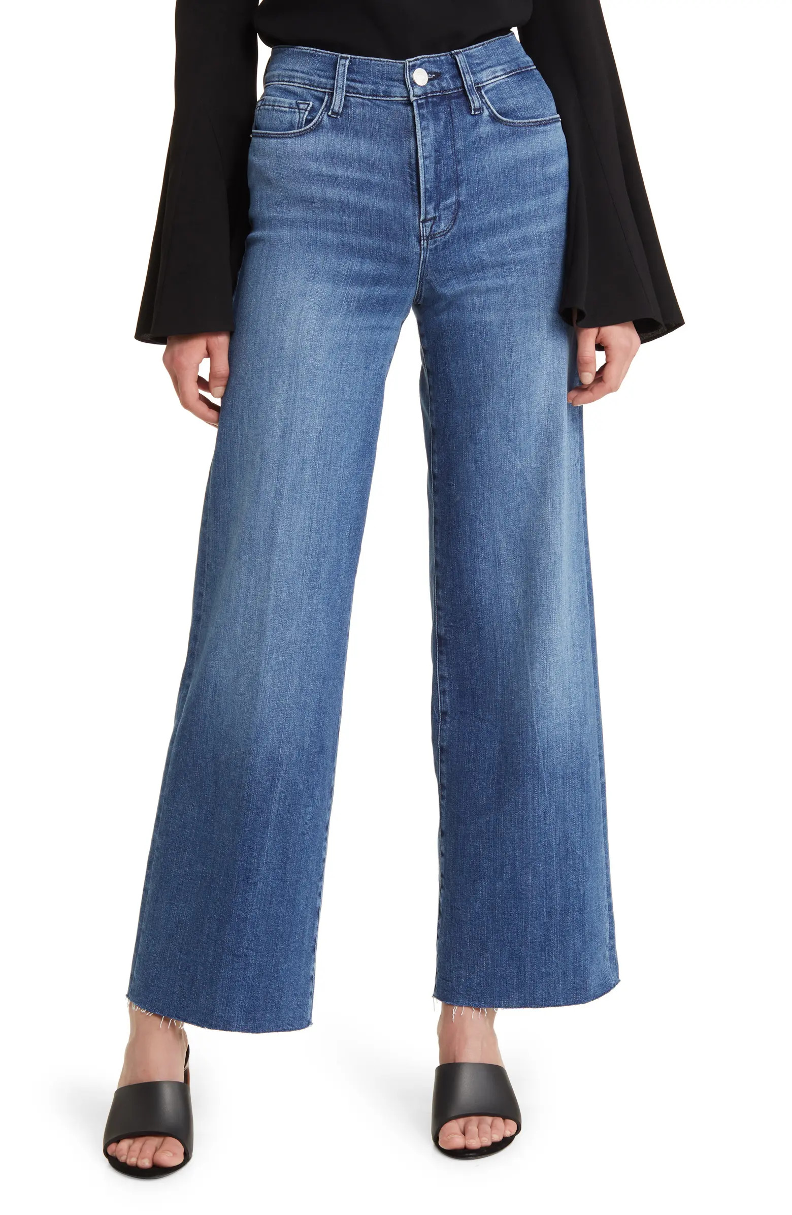 Le Slim Raw Hem Palazzo Jeans | Nordstrom