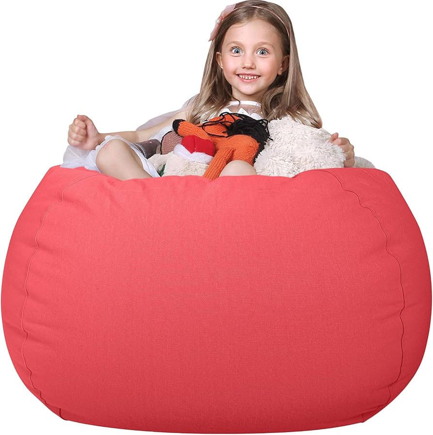 Wekapo Stuffed Animal Storage Bean Bag Chair Cover for Kids | Stuffable Zipper Beanbag for Organi... | Amazon (US)