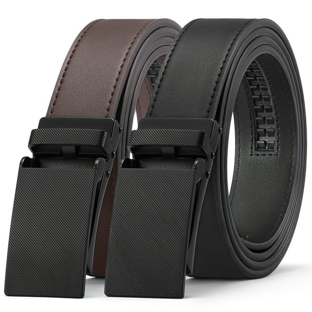 SENDEFN 2 Pack Ratchet Belt for Men,Mens Leather Belt in Gift Set Box for Dress Casual,Size Adjus... | Walmart (US)