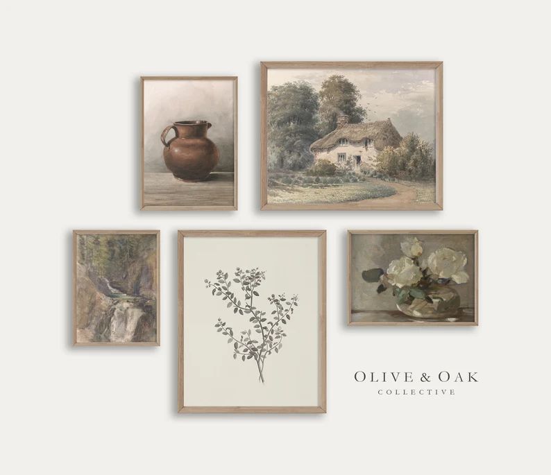 Warm Neutral Gallery SET / Set of Muted Art Prints / Cottage | Etsy | Etsy (US)