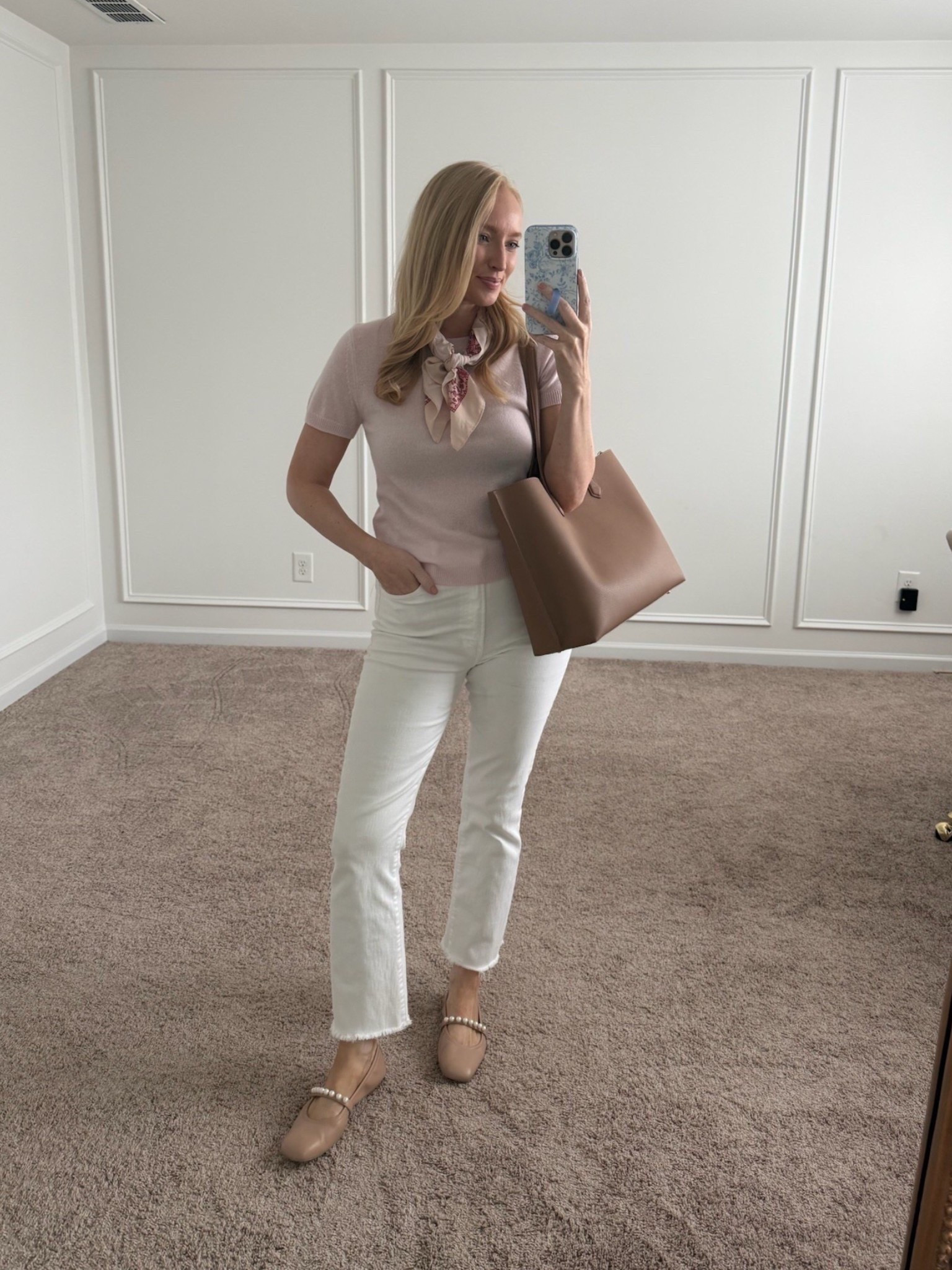 Classic spring/summer business casual work outfit styling my favorite white jeans. These ballet flats are currently on sale too!

#LTKWorkwear #LTKSaleAlert #LTKSummerEdit