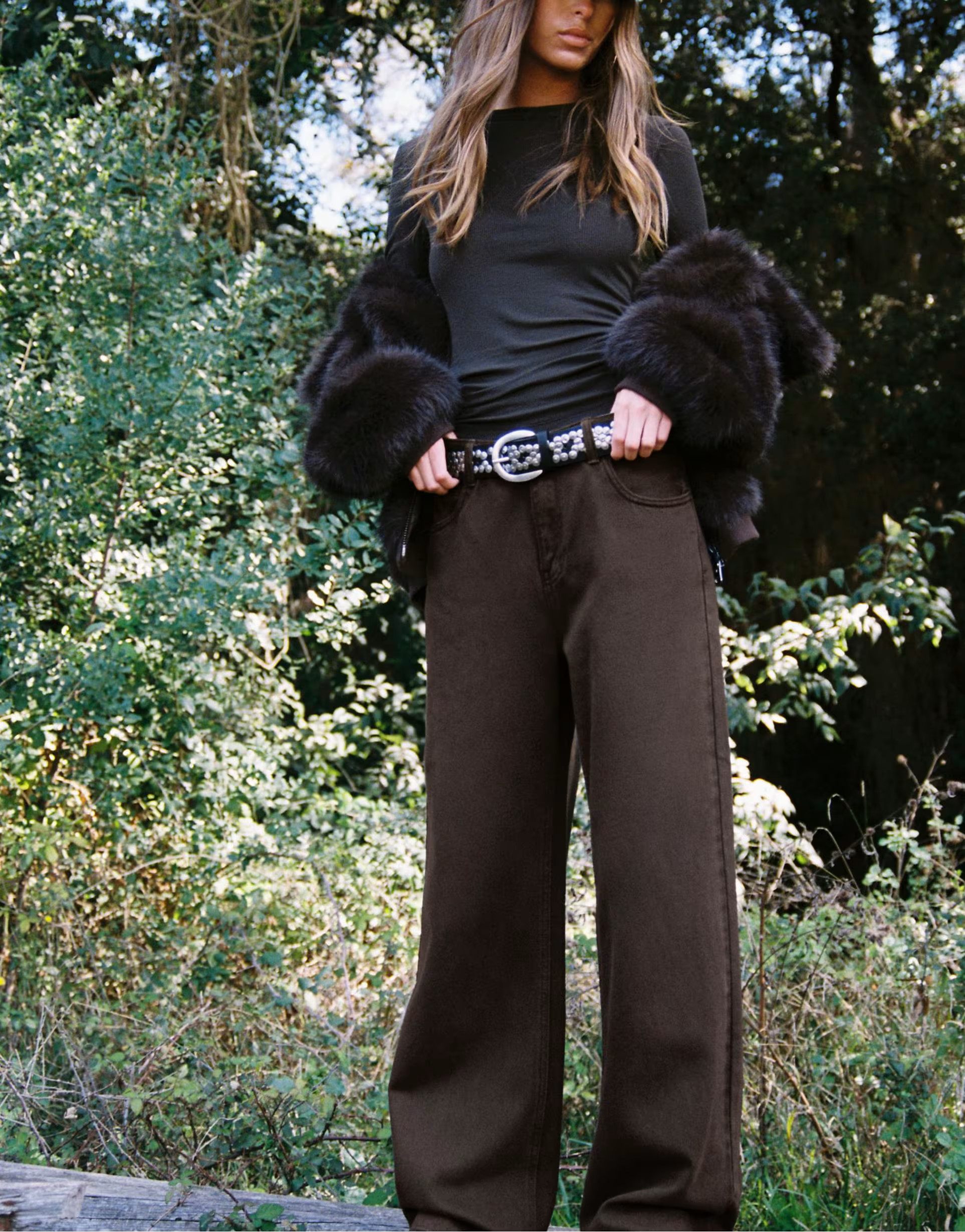 Stradivarius Wide-leg jeans in brown | ASOS (Global)