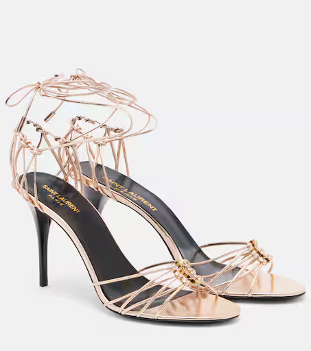 Babylone 90 metallic leather sandals | Mytheresa (INTL)