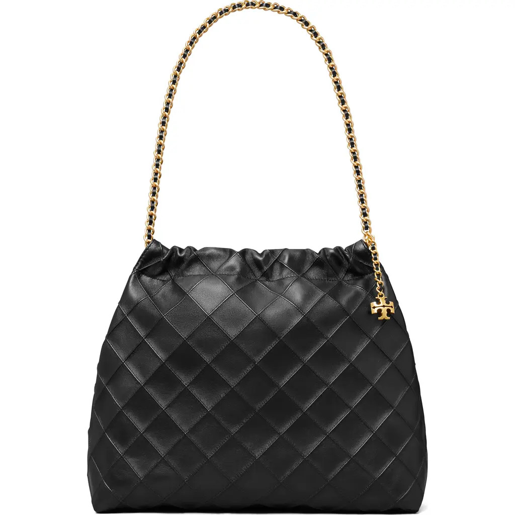 Tory Burch Fleming Quilted Leather Hobo Bag in Black at Nordstrom | Nordstrom