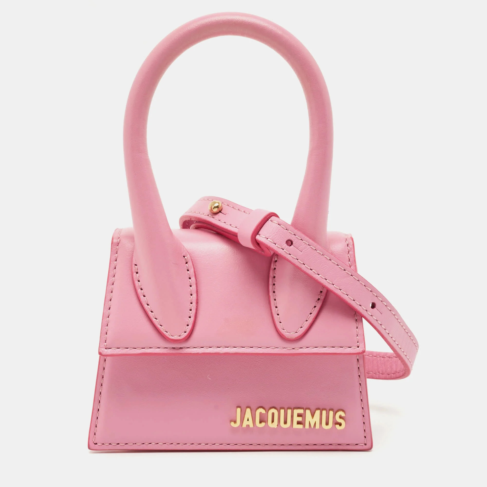 Jacquemus Pink Leather Mini Le Chiquito Top Handle Bag | Shop Simon