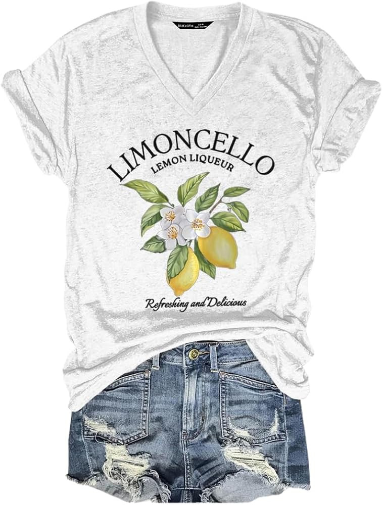 Limoncello Tshirt Women Fruit Lemon Graphic Tee Shirt | Amazon (US)
