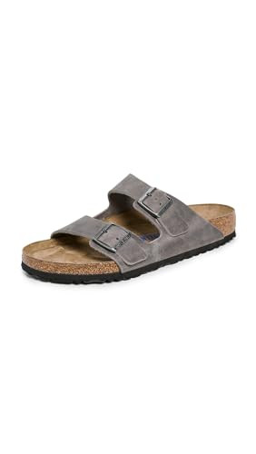 Birkenstock Unisex Arizona Soft Footbed Sandal, Iron Oiled Leather, 39 M EU/8-8.5 B(M) US Women | Amazon (US)