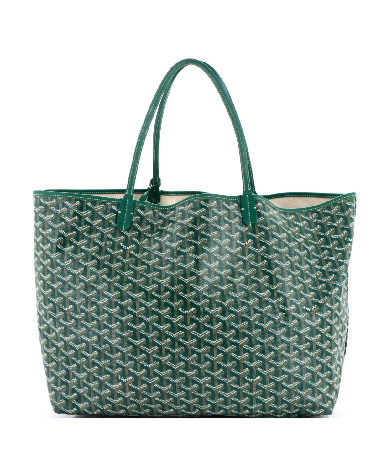 Pre-Owned Goyard Gm Saint Louis Tote Claire Voie Coated Canvas - Green | Macy's