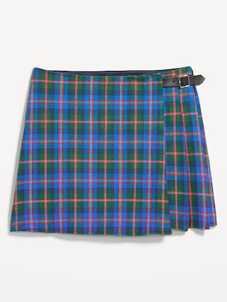 High-Waisted Pleated Buckled Wrap-Front Mini Skirt | Old Navy (US)