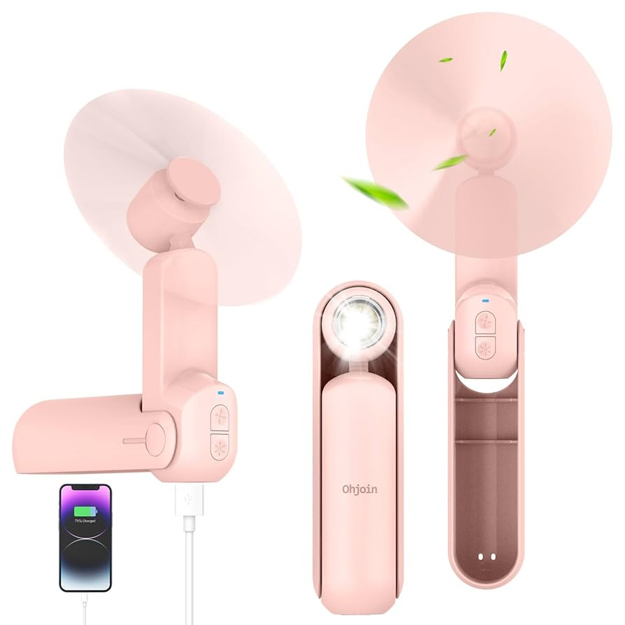 4 IN 1 Portable Mini Handheld Fan,Personal Foldable Pocket Travel Fan,Small Hand Fan for Face Las... | Amazon (US)